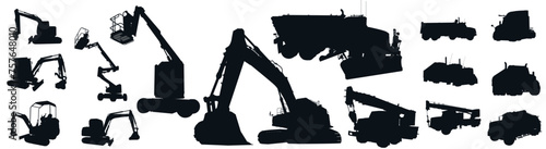 HIGHT QUALITY silhouette: Loader, Camion, Excavator