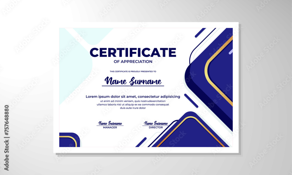 Modern flat certificate design template Modern flat certificate design template