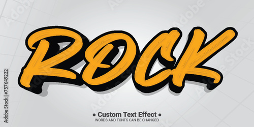 Free vector editable text effect modern, 3d rock and font style