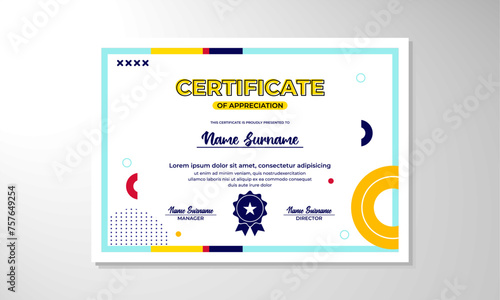Modern flat certificate design template