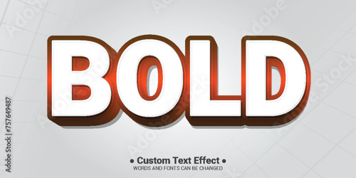 Free vector bold editable text effect modern, 3d creative and font style