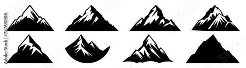 Mountain silhouette set vector design big pack of illustration and icon