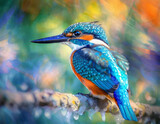 A close-up of a kingfisher