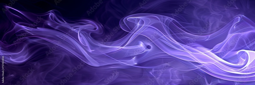 Obraz premium Vibrant blue and purple wave patterns on dark background for modern design projects