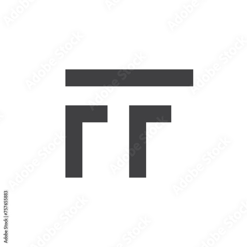 double f initial letter logo vector illustration