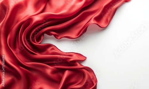 Elegant Red Silk Fabric Texture with Copy Space Available