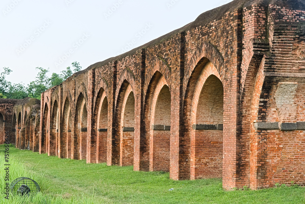 side view of wall of a historic mosque in India
