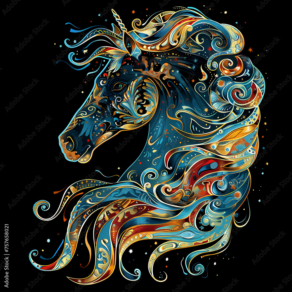 horse art logo t-shirt design