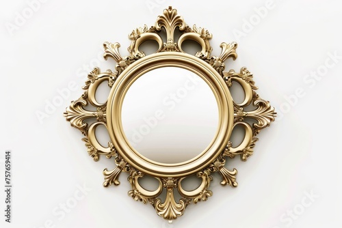 Decorative wall mirror, adding elegance and depth to any space, on isolated white background, Generative AI