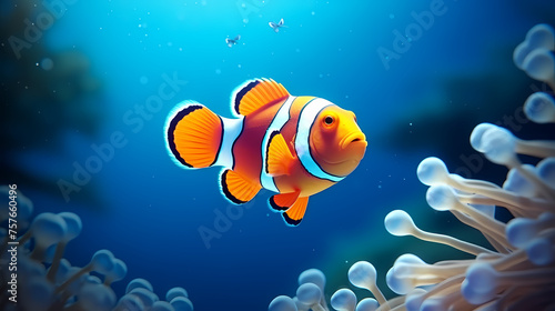 clownfish on coral reef © xuan