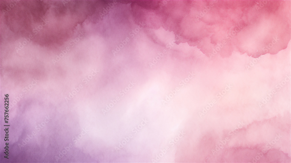 Fototapeta premium Pink Clouds at Dusk: A Soft Watercolor Palette 