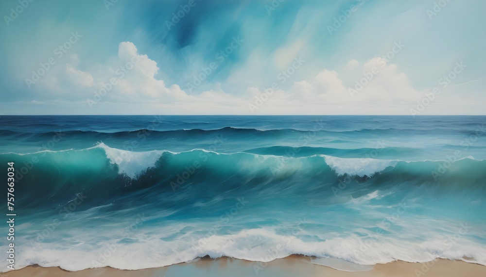 Blue Ocean Wave Abstract Painting Blue Ocean Wave Abstract Painting
