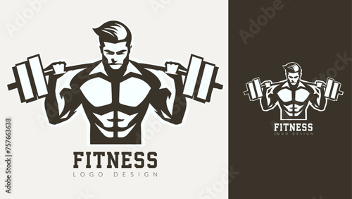 Gym fitness logo vector, Generative Ai