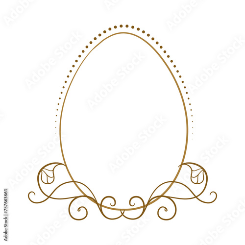 Wallpaper Mural Easter egg shape vintage floral frame Torontodigital.ca