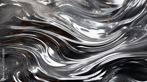 Satin Swirls: Glossy Abstract Metal Flow