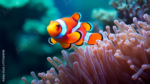 clownfish in sea anemone