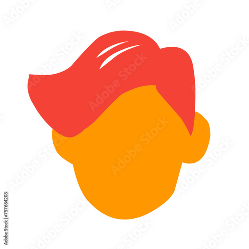 vector red color men's hairstyle