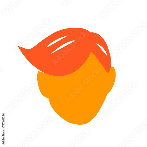 vector red color men's hairstyle