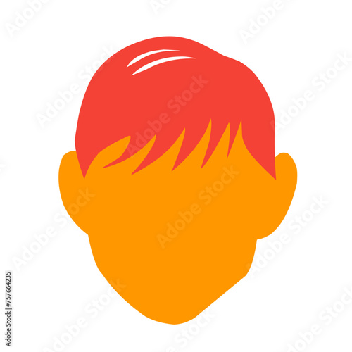 vector red color men's hairstyle