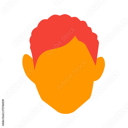 vector red color men's hairstyle