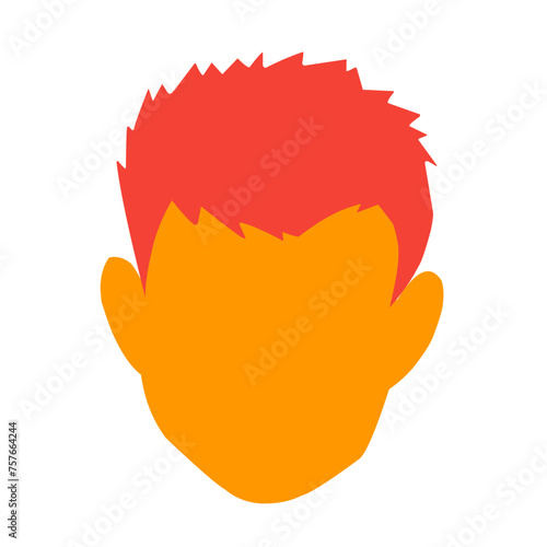 vector red color men's hairstyle