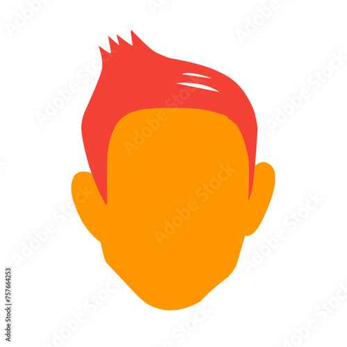 vector red color men's hairstyle