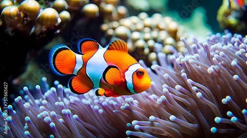 clownfish in sea anemone