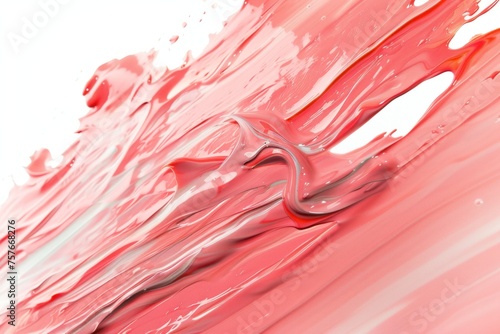 Pink Paint Stroke Texture on a Pristine White Backdrop 