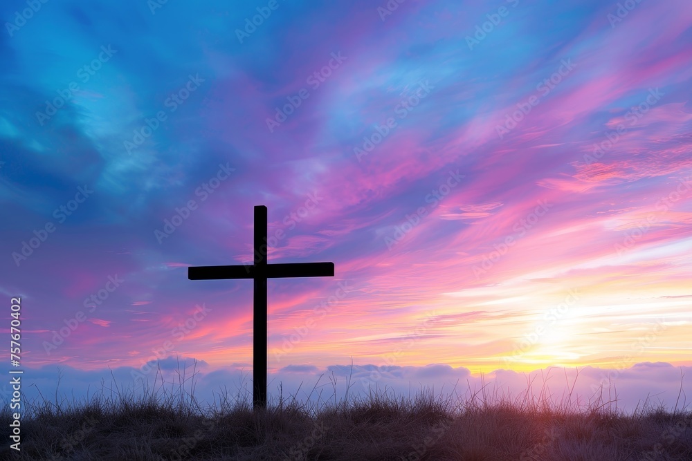 Easter's Promise: A Radiant Sunrise Embraces the Cross on a New Morning
