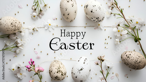 easter eggs and flowers