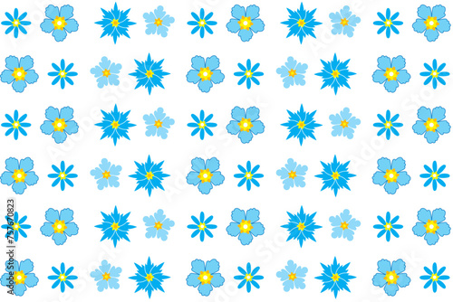 Illustration wallpaper of Abstract blue flower on white background.