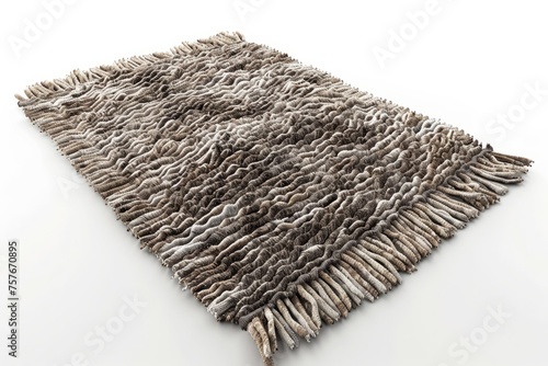 3D Render of a cozy rug, enhancing the warmth and comfort of any living space, on isolated white background, Generative AI