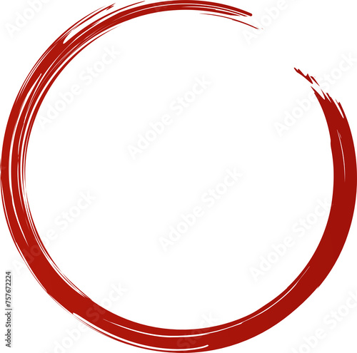 Red circle line brush. Grunge empty