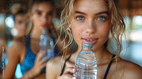 woman drinking  water