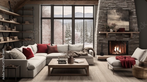 Modern A class living room interior design with elegant color palette  © john258