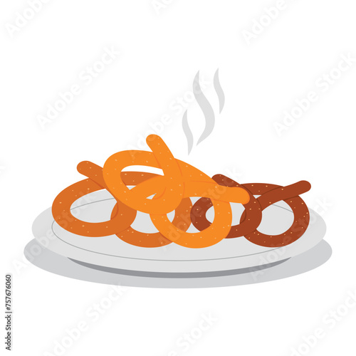 pretzel in dish