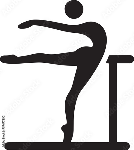 Ballet Dancer at the Barre Silhouette Vector