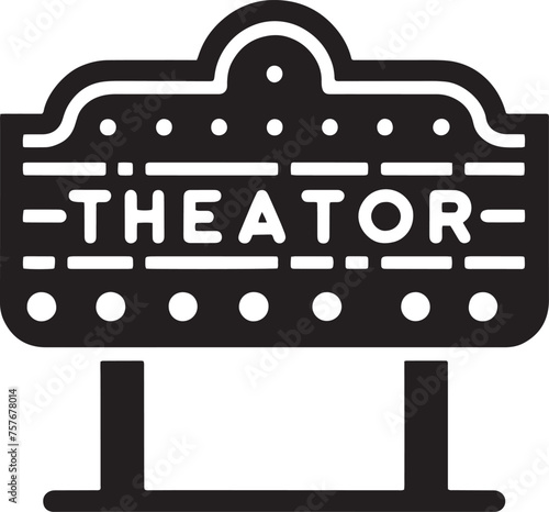 Vintage Theater Marquee Icon Vector