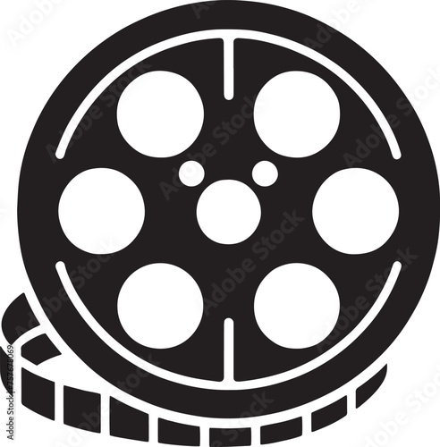 Classic Film Reel Icon Vector