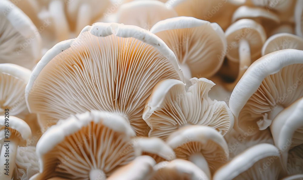 a close up of beautiful mushrooms, Generative AI a close up of beautiful mushrooms, Generative AI