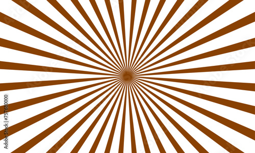 sunburst brown background vector with copyspace. Sunray copy space with rays isolated on white 