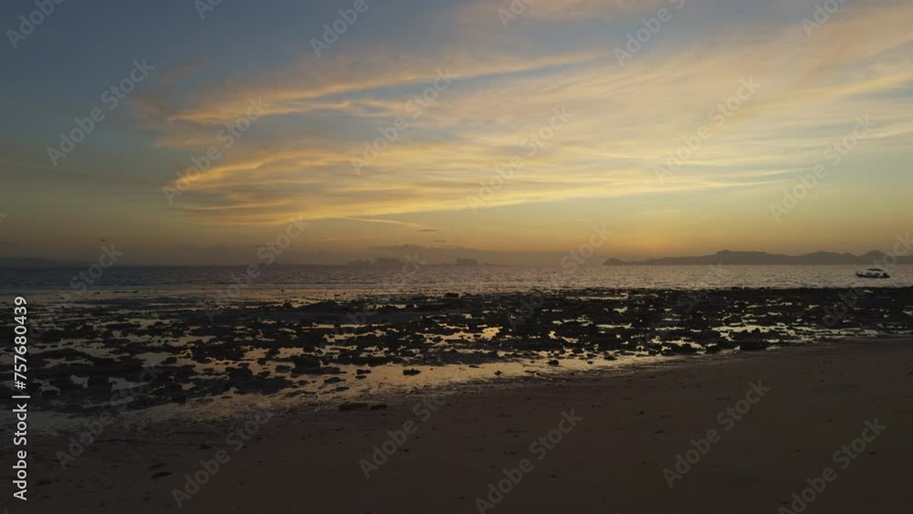 The beautiful beach of Koh Kradan at sunset The beautiful beach of Koh Kradan at sunset