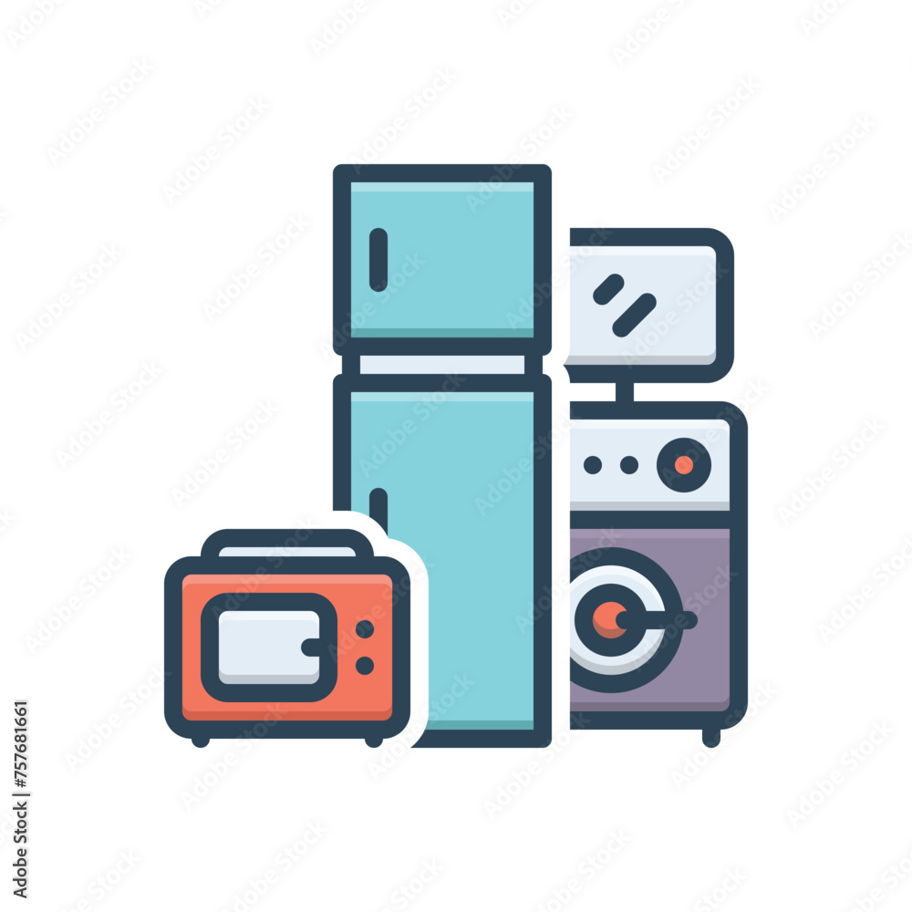 Color illustration icon for electronic
