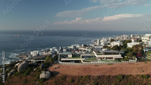 Cape Town, South Africa - Luxurious Villa With a View of Sea Point and Bantry Bay - Drone Flying Forward