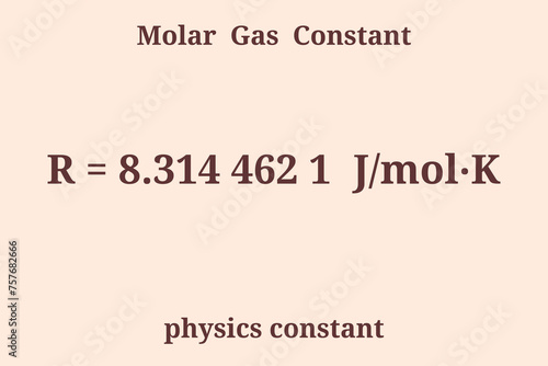 Molar Gas Constant. Physics constant. Education. Science. Vector illustration.