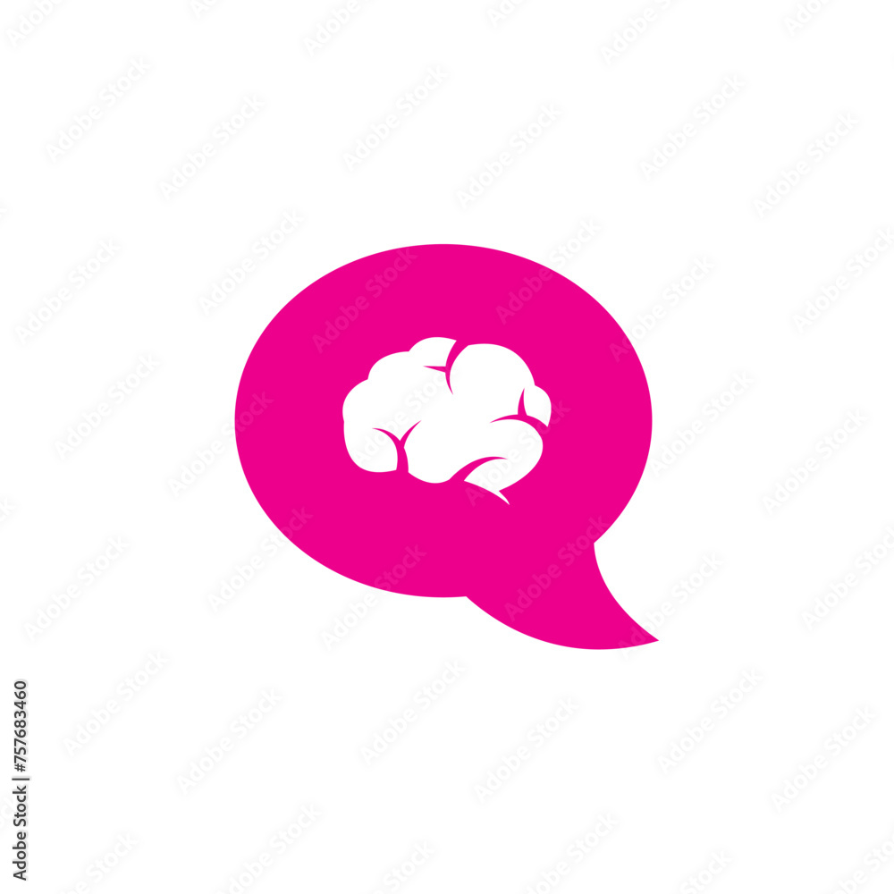 brain and letter Q logo design vector. brain and letter Q logo design vector.