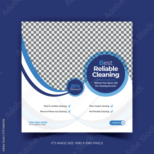 House cleaning services social media post template design