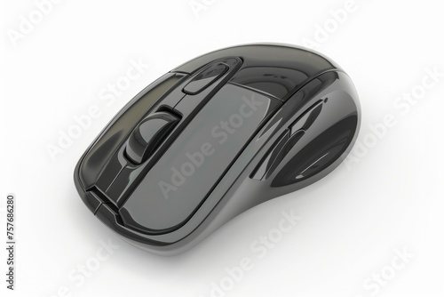 3D Render of a wireless computer mouse with ergonomic design and customizable buttons, on isolated white background, Generative AI © Box Milk