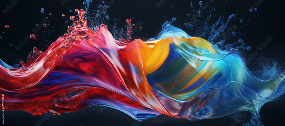 colorful watercolor ink splashes, paint 133