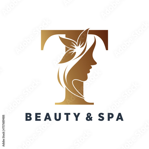 Vector letter t logo design for beauty with creative style